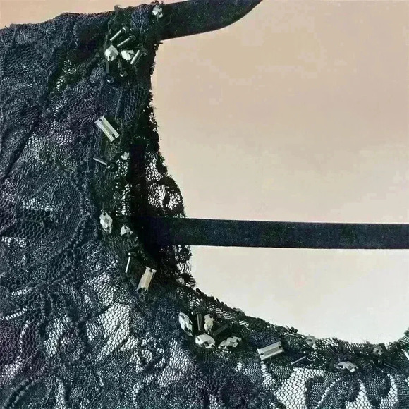 eDressit Black Lace & Satin Formal Dress Size 8 3/4 Sleeve Long Wedding Gown - Picture 6 of 15